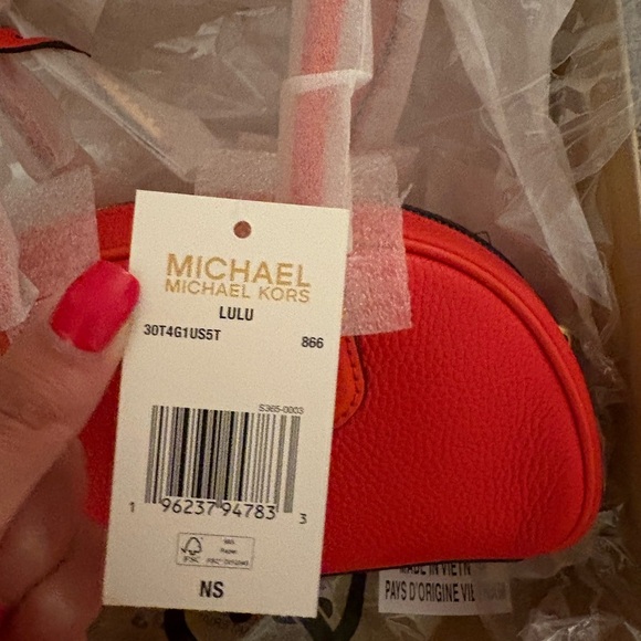 Michael Kors Lulu Mini Satchel Optic Orange Leather – NWT - Picture 5 of 15